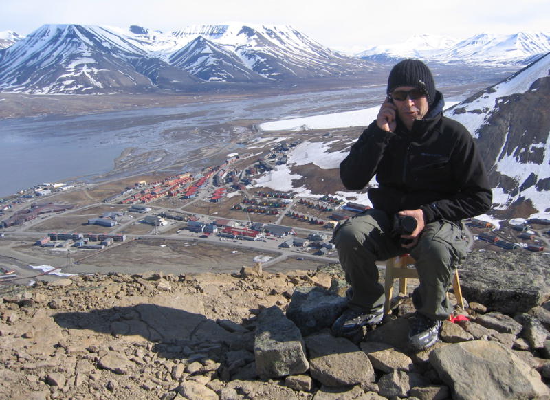 The 'Chair of Friendship'. In the background one can see Adventfjord